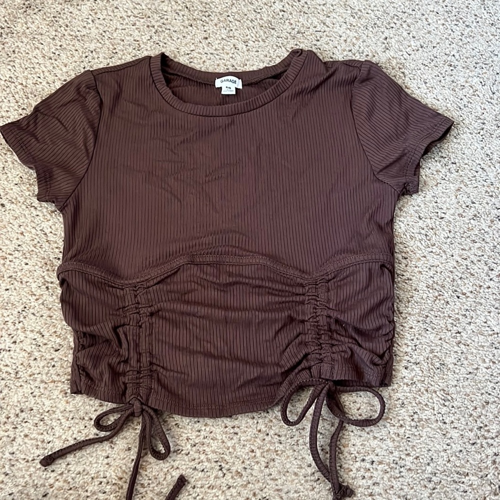 Brown cropped top, size small, worn once